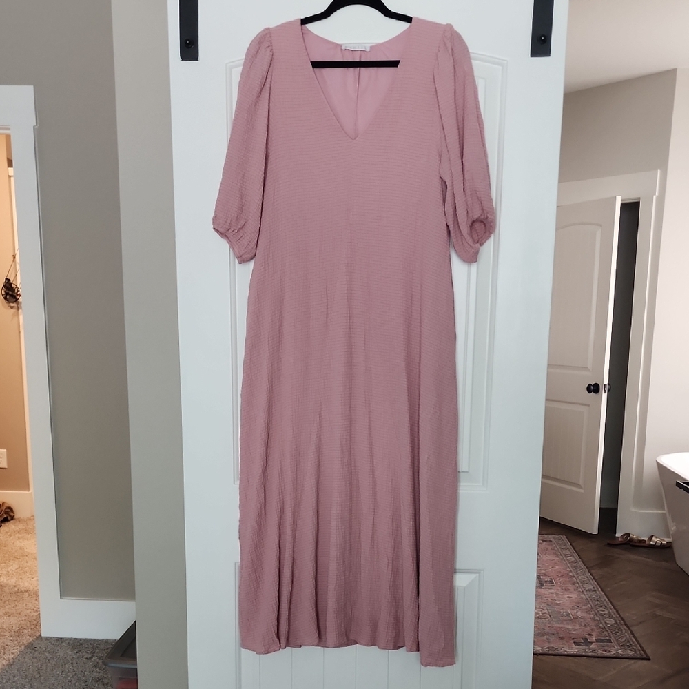 Elegant Pink Long Midi/maxi Dress